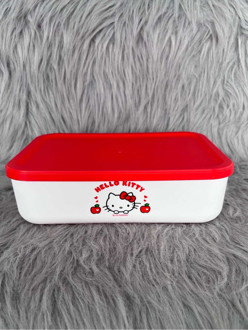 Hello Kitty Red & White Storage Box with Lid. NWT